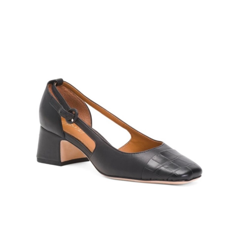 J. McLaughlin Callie Black Leather Heels